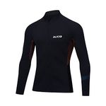 ZCCO Wetsuits Top Jacket 1.5mm Neoprene Suits Women Men Wetsuit Jacket Long Sleeve Dive Scuba Wet Suit Shirt Front Zip Wetsuits Shirts Vest for Spearfishing,Snorkeling,Surfing (men-black, M)