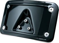 Kuryakyn 3148 Motorcycle Accessory: Curved Laydown License Plate Mount with Frame for Harley-Davidson, Honda Motorcycles and Custom Applications, Gloss Black