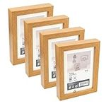 Ikea RIBBA Chunky Box Photo Frames, Wood Oak-Effect, 13x18 Centimetres (5x7 Inches), Fibreboard & Plastic, Wall & Table-Mounted, 503.827.61 - Set of 4