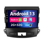 SXAUTO Android 13 IPS Car Stereo For Mitsubishi Outlander (2008-2015) - 2G+32G - Wireless CarPlay/Android Auto - Rear Camera Free - 9 Inch 2 Din - DAB Steering Wheel Fast-boot WIFI Bluetooth DSP