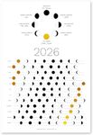 2026 Gold Moon Phase Calendar (SHIPS FLAT) Hangable Lunar Wall Poster - Great as a Unique Gift, Moon Tracking, Décor & Art, Astrology - Celestial Calendar for Home & Office by Thankful Greetings