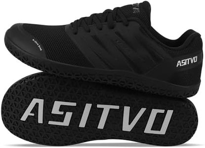 ASITVO Wide Men's Barefoot Zero Drop Sole Minimalist Width Toe Box Walking Shoes Sneakers Size 10.5 TPU No-Sew Upper Cross-Trainer Trail-Running Shoes Black 44