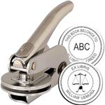 Cusmiz Book Embosser Personalized - Embosser Stamp Custom Logo & Text for Books - Brass Pressing Book Stamp Personalized Embosser for Library School Wedding Small Business - Gift for Bookworm Friend