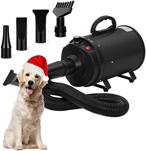 XKISS Sèche-Cheveux pour Chien 3200W/4.5HP Souffleur pourchien Sèche-Cheveux pour Chien Sèche-Cheveux pour Animaux de Compagnie,avec 4 Buses Différentes (Noir)