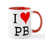 CafePress I Love PB Mug 11 oz (325 ml) Ceramic Coffee Mug