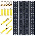 Trekassy 8ft E Track Rail Tie-Down Kit - 4 Pack 8' E-Track Rails & 10 ETrack Accessories for Trailers, Truck Bed