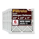 Filtrete 21x21x1, AC Furnace Air Filter, MPR 1000, Micro Allergen Defense, 6-Pack (Exact Dimensions 20.81 x 20.81 x 0.81)