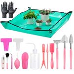 Melphoe Puppy’s Mom 12 Pieces Mini Garden Hand Transplanting Succulent Tools Miniature Planting, Set for Indoor Fairy Care, Potting, Cactus, Houseplant, Bonsai Tools, Bonsai Kit (Pink)