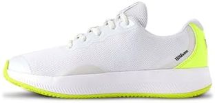 WILSON Women's Intrigue Lite Tennis Sneaker, White/Safety Yellow/Navy Blazer, 5.5
