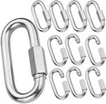 20Pack Quick Link, 3/16”Chain Link with 330lbs Loading, Stainless Steel Locking Carabiner Clip, Oval Keychain Connector Small Threaded Chain Clip for Dog Leash, Backpacks, Key Ring, Water Bottles1