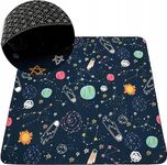 HAMUR HOME Nursery Rug Area Rug Baby Play Mat Non-slip Foldable Crawling Mat - Children Baby Kids Rug 150 X 150 Cm For Children's Rooms Playrooms - Washing Machines Washable Children's Mat (Space)