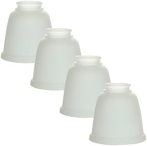Ceiling Fan Light Covers - Frosted White Glass Shade Lamp Replacement Kit for Ceiling Fan Light Kits. Perfect for illuminating your home with clear glass shades. (4-Pack)