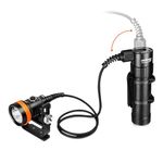 ORCATORCH D630 V2.0 5 LEDs 4000 Lumen Straight or Side Mounted Canister Primary Dive Light Technical Diving Flashlight, for Cave Diving, Wreck Diving