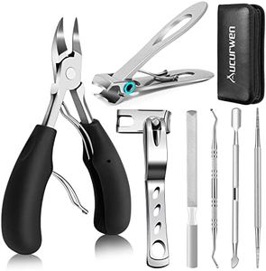 Toenail Clippers for Seniors Thick Toenails, Aucurwen Heavy Duty Toenail Clippers for Thick Toenails, Toe Nail Clippers Adult Thick Nails Long Handle, Large Toenail Clippers for Thick Nails 7Pcs