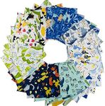 Dinosaur Cotton Fabric Squares for Baby Boy,Charm Packs for Quilting 5 inch,Fabric Scraps for Crafts,Precut Quilt Squares 5x5 (42Pcs) SZRUIZFZ