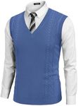 COOFANDY Men's Sweater Vest Sleeveless V Neck Knitted Slim Fit Casual Lightweight Pullover Sweater