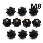 10PCS Plastic Star Shape Head M8 Female Thread Clamping Knob Shape Knob Handle Hand Knob Handle for Machine Tool