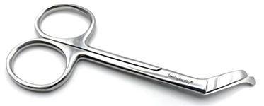 Toolspecific® Stoma Scissors with Curved Cutting Edge and Rounded Tip - Stainless Steel Stoma Bag Cutting Scissors for Cutting The Stoma Base Plate