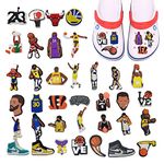 36Pcs Basketball Shoes Charms for Crocs,Croc Shoes Decoration Charms,PVC clog shoe charm,Clog Sandals Bracelet, Shoe Pins for boys and Girls Gifts Party Favor (36Pcs-NBA)