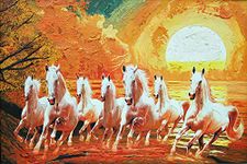 5 Ace 7 white horse painting |Motivational Poster|Funky Poster|Posters for Life|Inspirational Posters|All time poster|posters for life|Home Décor Posters|HD Print|Sticker Poster|Sticker Paper Used