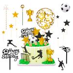 30pcs Football Cake Toppers for Boys,Football Cake Decorations Soccer Birthday Cake Topper Personalised Cupcake Toppers Kids Men Sports Theme Birthday Cake Plugin Football Party Supplies