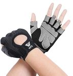 WESTWOOD FOX Weight Lifting Gloves with Wrist Wrap Support,Gym Gloves for Men and Women, Anti Slip, Breathable, Workout Training, Hanging, Pull-Ups, Dumbbell,Cycling (Black Without Wrist Support, S)