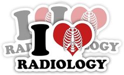 SODAVA (3Pcs) I Love Radiology Sticker Radiologic Technologist Stickers X-ray Tech Stickers MRI Tech Stickers Radiology Squad Sticker Sonographer Sticker Gift Laptop Stickers 3x4 inch