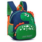 Tokeya Kids Backpack, School Bag Dinosaur for Boys Children Toddler with Chest Strap Kindergarten Bookbag Cute Nursery Rucksack Bags for Preschool 1-5 Years, Green