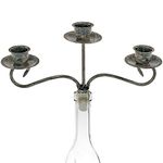 Southern Homewares Wine Bottle Topper 3 Candle Holder Candelabra, Multicolor