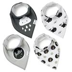 Ali+Oli Modern Bandana Drool Bibs for Baby | Soft Organic Cotton 4 Pack (Unisex)