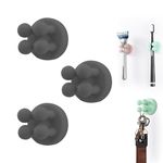 Silicone Toothbrush Holders 3 Pcs Multi-Function Hook Razor Holder Waterproof Self Adhesive Wall Mounted Single Hook for Wall or Glass for Hanging Bathroom Kitchen Living Room Office