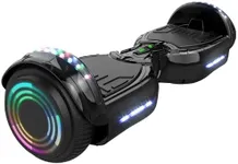 Hoverstar Bluetooth Hoverboard, LED Wheels Chrome Color Self Balance Scooter for Kids, Teenager (Chrome Black)