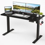 Sunon Electric Height Adjustable Standing Desk 120 X 60cm,Sit Stand Desk with Whole Board for Home Working,Black