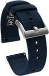 BARTON WATCH BANDS Quick Release Canvas Watch Band Straps, Navy Blue, 20mm