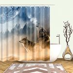 Mantto Outdoor Idyllic Photo Art Shower Curtain Home Decor Curtain Waterproof Polyester Fabric Bathroom Shower Curtain with Hooks 72" x 72" (Smoky Mountain 1-C0615)