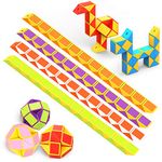 WEARXI Party Bag Fillers for Kids- 12 Pack 24 Block Magic Snake Cube, Christmas Stocking Fillers Kids, Christmas Gifts for Kids, Kids' Party Favours, Toys for Kids, Party Supplies for Kids