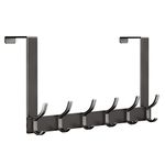 WYTartist Over Door Hanger, Heavy-Duty Over Door Hook Space Saving Over Door Organizer Rack for Hanging Coat, Towel, Bag, Robe (Black, 6 Hooks)