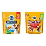 PEDIGREE DENTASTIX Oral Care Dog Treats for Small Dogs - Original, 55 Sticks & MARROBONE Medium Dog Treats - Beef Flavour, 3kg Pouch