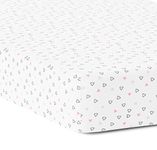 Cotton Baby Crib Fitted Bed Sheets for Cot | Organic Twill Fabric Baby Bedding for New Born, Infants, Toddlers | 52"x28" Pack of 1 | The White Cradle - Pink Triangles