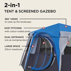 Coleman Octagon 6-8 Person Dome Tent – Waterproof Family Camping Shelter