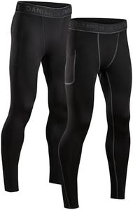DANISH ENDURANCE 2 Pantaloni a Compressione, Leggings Sportivi, Traspiranti e ad Asciugatura Rapida, da Uomo, Multicolore (1x Nero, 1x Nero/Grigio), L