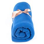 Myga RY1328 - Fleece Blanket, Mutlifunctional Yoga Studio Prop Cushion and Blanket for Meditation and Yoga Practice - Relaxing Soft Cosy Blanket, Blue