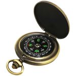 Retro Clamshell Compass, Bronze Luminous Compass, Waterproof Durable Pocket Navigation Compass for Camping, Hiking, Orienteering, and Survival Gear