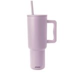 AVNISH 40 OZ Insulated Tumbler with Straw, Double Vacuum Stainless Steel Water Bottle for Home, Office or Car - Iced Coffee Cup Reusable, Thermos Travel Coffee Mug, Keep Hot/Cold for Hours (Purple)