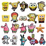 Shoe Decoration Charms, Cartoon Game Shoe Charms for Croc Charms, Cute Durable Water Proof Shoe Decoration Bracelet Wristband Accessories for Kids Boys Teens Adults Men Party Gifts (Sponge Baby2)