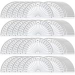 KUANVE 50 Pack Math Protractors 180° Geometry Protractor Clear Plastic Semicircle Angle Measurement Ruler Tool for School, Office, Teacher, Students, 4 Inch