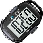 3DFitBud Simple Step Counter Walking 3D Pedometer with Lanyard, A420S (Black with Clip)