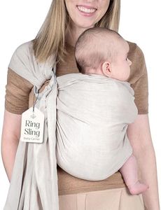 Baby Sling and Ring Sling 100% Cotton Muslin Infant Carrier, Ring Sling Baby Carrier Front and Chest Newborn Carrier Baby Carrier Wrap, Toddler Carrier (Beige)