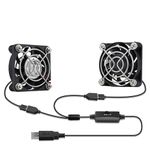 GDSTIME DC 5V USB Fan 50mm, 2 Pack 50mm x 10mm Brushless Small Cooling Fan Desk Fan