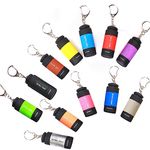 Cussity Mini Flashlight Keychain Rechargeable, Colorful Small LED Flashlight Torches for Kids/Adult Hiking Camping,Waterproof Pocket Flashlight for Kids for Backpack,(12 Pack)